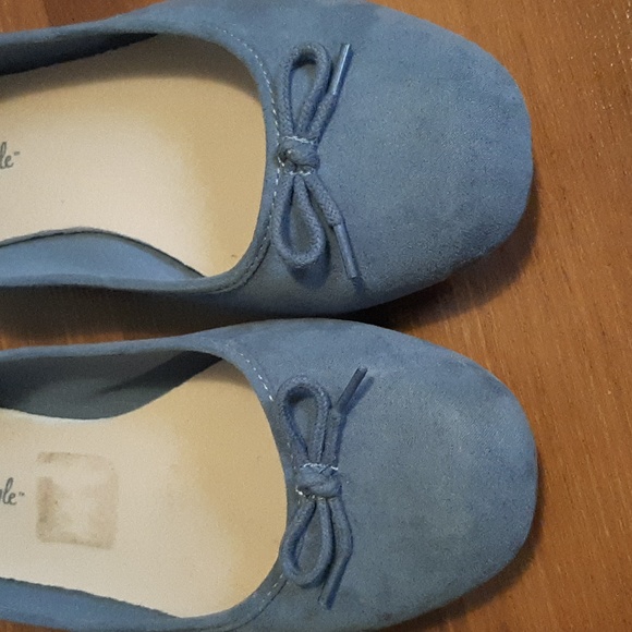 AMERICAN EAGLE Faux Suede Blue Ballerina Flats - Ladies Size 10W - Picture 7 of 9